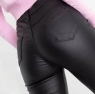 Матовые брюки под кожу чёрные N116_Новая цена