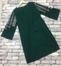 Платье колокольчик вставка сетка на рукавах зеленое OP37 11.23
