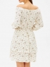 Платье декольте ярусное с резинками на манжетах и талии цветочный принт молочное 03.24 M29