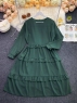 Платье Size Plus шифон ярусное зеленое M29 01.24