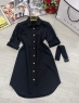 Платье рубашечного типа с поясом Черное BEK 01.24