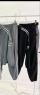 Костюм Size Plus с полосками кофта и брюки черный K53 03.24
