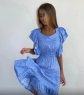 Платье крылышки в горошек голубое IS730 01.24