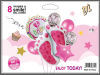 Набор фольгированных шаров (8 Smile Ballons) С днём рождения 08-16/015