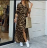 Платье рубашечного типа коричневый леопард EX761