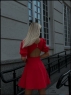 Платье барби с открытой спиной красное G250