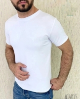 Мужская однотонная футболка белая VD107 A140