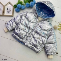 Детская курточка глянцевая серебро iLg34