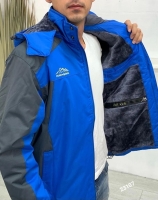 Мужская куртка зима с синей вставкой V107
