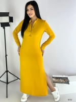 Длинное платье сингапур с разрезами желтое RH122