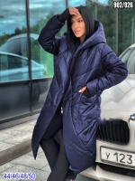 Болоневое пальто 902 Синее SV