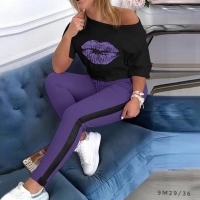 Костюм Size Plus поцелуй фиолетовые брюки M29