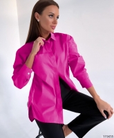 Рубашка с кармашком ярко-розовая K115
