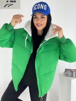 Куртка со сьемным капюшоном 160 зеленая DIM