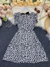 Платье Size Plus леопардовый принт с завязками на спине белое M29 03.24