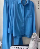 Костюм рубашка с кармашком и брюки синий AKB4.6