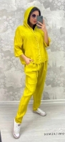 Костюм Size Plus сингапур кофта и брюки желтый M29