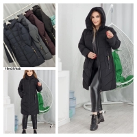 Пальто Size Plus с карманами 21-107 черное M29