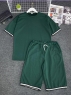 Мужской костюм футболка и шорты с полосками зеленый M29 03.24