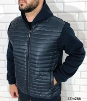 Мужская комбинированная куртка темно-синяя SM266