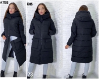 Болоневое пальто трансформер 7705 Чёрное DIM