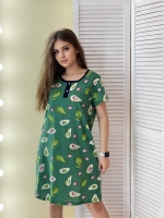 Домашнее платье авокадо зеленое IN