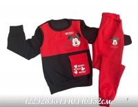 Детский костюм кофта микки и брюки черно-красный XI