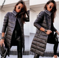 Стеганое пальто Size Plus черное M98 M29