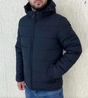Мужская стеганая куртка халофайбер черная V107