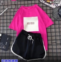 Шорты и розовая футболка Size plus Don't Waste Sv