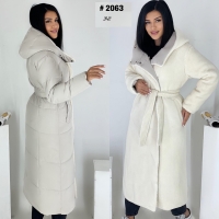 Комбинированное пальто двухстороннее холодный беж DIM