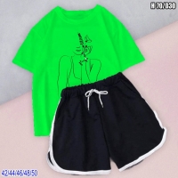 Шорты и зеленая футболка девушка-весна Новая цена SV