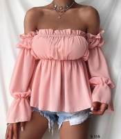 Облачная блузка-декольте Джульетта Розовая K115