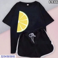 Шорты и черная футболка SIZE PLUS долька лимона Новая цена SV