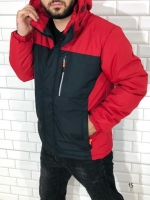 Мужская куртка комбинированная красные рукава VD107