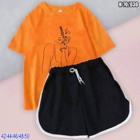 Шорты и оранжевая футболка девушка-весна Новая цена SV