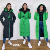  Болоневое двухстороннее пальто 8210 Черно-зеленое DIM