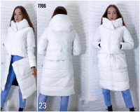 Болоневое пальто трансформер 7705 Белое DIM