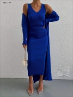 Костюм платье и кардиган лапша ярко-синий M37_Новая цена2