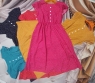 Платье Size Plus в горошек с пуговками и резинкой на талии Ярко-розовое A120