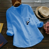 Рубашка котик и рыбка голубая RX новая цена