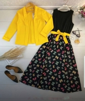 Двойка платье бабочки и жёлтый пиджак Kh