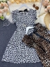 Платье Size Plus леопардовый принт с завязками на спине каппучино M29 03.24
