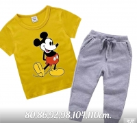 Детский костюм футболка Микки желтая с серыми брюками XI