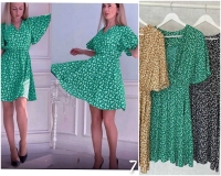 Платье Size Plus штапель в цветочки зеленое A120