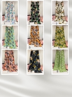 Широкие летние брюки в цветы 951-98 IN