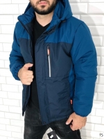 Мужская куртка комбинированная синяя с темно-синим VD107