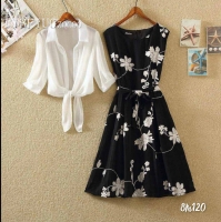 Двойка с чёрным платьем в цветы M120