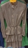 Платье в горошек с поясом воланы каппучино  K2-118