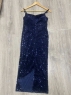 Платье миди на тонких лямках с пайетками темно-синее OP37